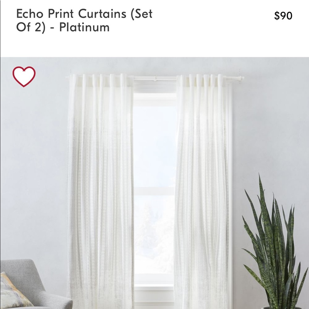 West Elm Echo Print Curtain Set